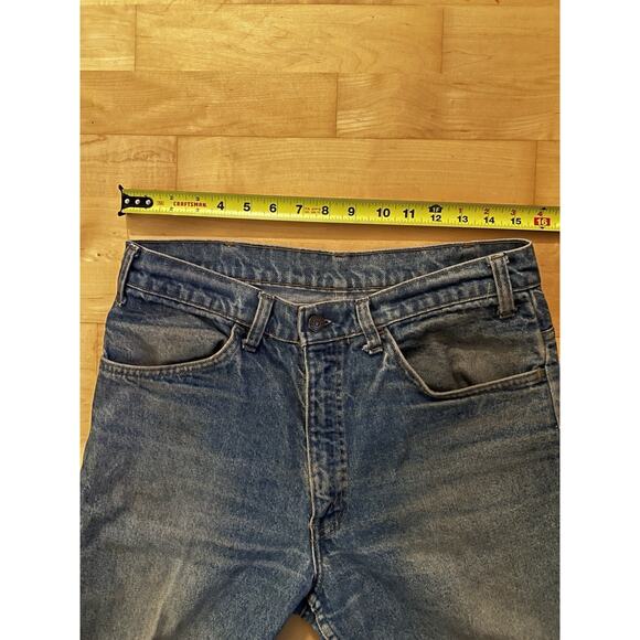 VTG 70’s Levi’s Orange Tab Bellbottom Flare Faded Denim Jeans Real Size 31 X 32 - Picture 7 of 11